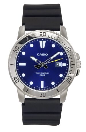 Casio Standard Analog Resin Strap Blue Dial Quartz MTP-VD01-2E Men's Watch