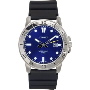 Casio Standard Analog Resin Strap Blue Dial Quartz MTP-VD01-2E Men's Watch
