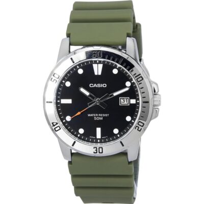 Casio Standard Analog Resin Strap Black Dial Quartz MTP-VD01-3E MTPVD01-3E Men's Watch