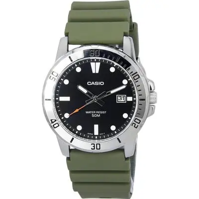 Casio Standard Analog Resin Strap Black Dial Quartz MTP-VD01-3E MTPVD01-3E Men's Watch