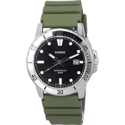 Casio Standard Analog Resin Strap Black Dial Quartz MTP-VD01-3E MTPVD01-3E Men's Watch