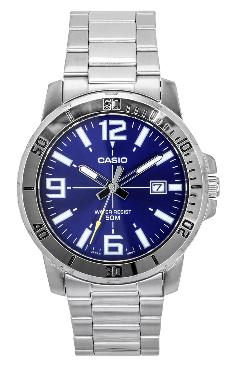 Casio Enticer Analog Stainless Steel Blue Dial Quartz MTP-VD01D-2BV Men's Watch Casio Enticer Analog Stainless Steel Blue Dial Quartz MTP-VD01D-2BV Men's Watch