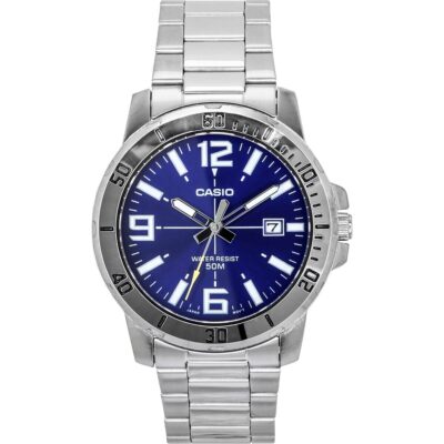 Casio Enticer Analog Stainless Steel Blue Dial Quartz Mtp-vd01d-2bv Men's Watch