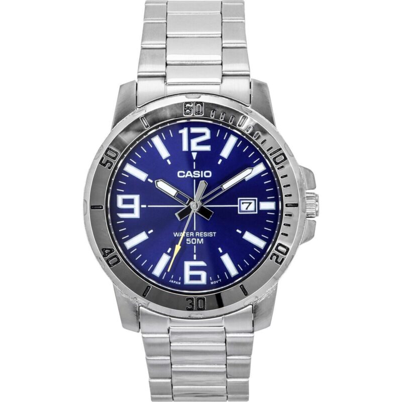 Casio Enticer Analog Stainless Steel Blue Dial Quartz Mtp-vd01d-2bv Men's Watch
