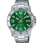 Casio Standard Analog Stainless Steel Green Dial Quartz MTP-VD01D-3BV Men's Watch