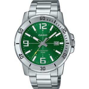 Casio Standard Analog Stainless Steel Green Dial Quartz MTP-VD01D-3BV Men's Watch
