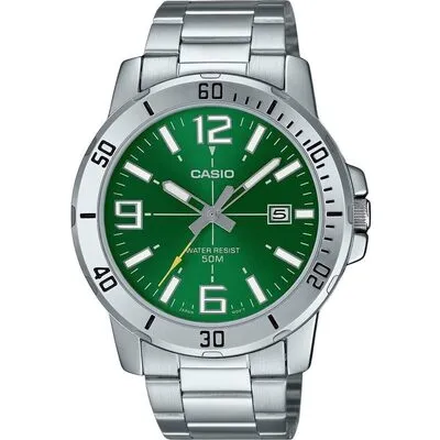 Casio Standard Analog Stainless Steel Green Dial Quartz MTP-VD01D-3BV Men's Watch