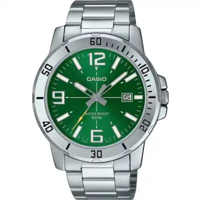 Casio Standard Analog Stainless Steel Green Dial Quartz MTP-VD01D-3BV Men's Watch
