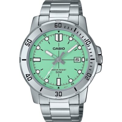 Casio Standard Analog Stainless Steel Mint Green Dial Quartz MTP-VD01D-3E1V Men's Watch