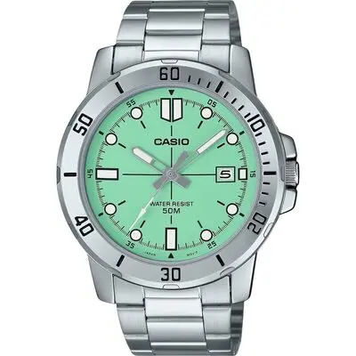 Casio Standard Analog Stainless Steel Mint Green Dial Quartz MTP-VD01D-3E1V Men's Watch