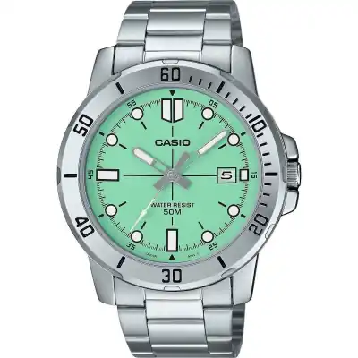 Casio Standard Analog Stainless Steel Mint Green Dial Quartz MTP-VD01D-3E1V Men's Watch