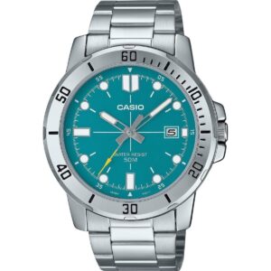 Casio Standard Analog Stainless Steel Turquoise Blue Dial Quartz MTP-VD01D-3E2V Men's Watch