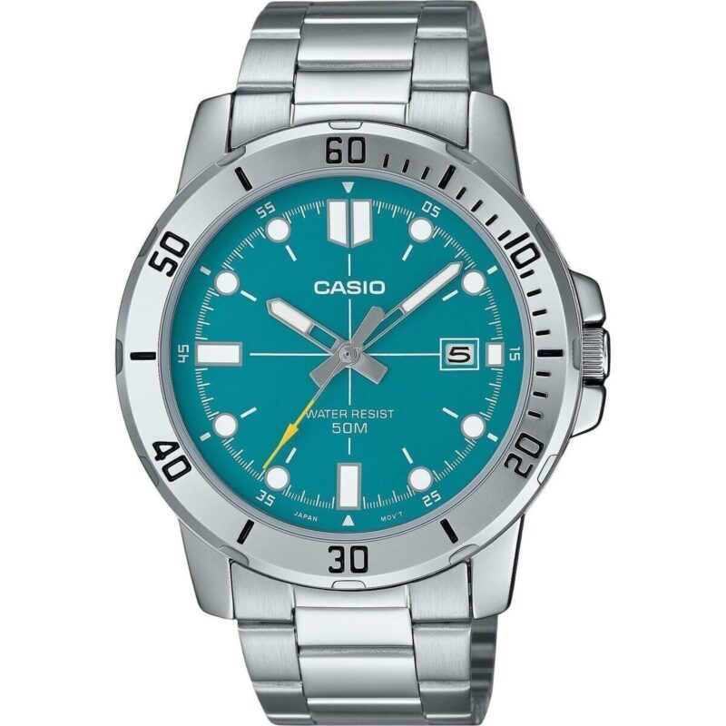Casio Standard Analog Stainless Steel Turquoise Blue Dial Quartz MTP-VD01D-3E2V Men's Watch Casio Standard Analog Stainless Steel Turquoise Blue Dial Quartz MTP-VD01D-3E2V Men's Watch