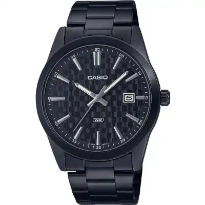 Casio Standard Analog Black Ion Plated Stainless Steel Black Dial Quartz MTP-VD03B-1A Men's Watch