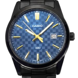 Casio Standard Analog Black Ion Plated Stainless Steel Blue Dial Quartz MTP-VD03B-2A Men's Watch