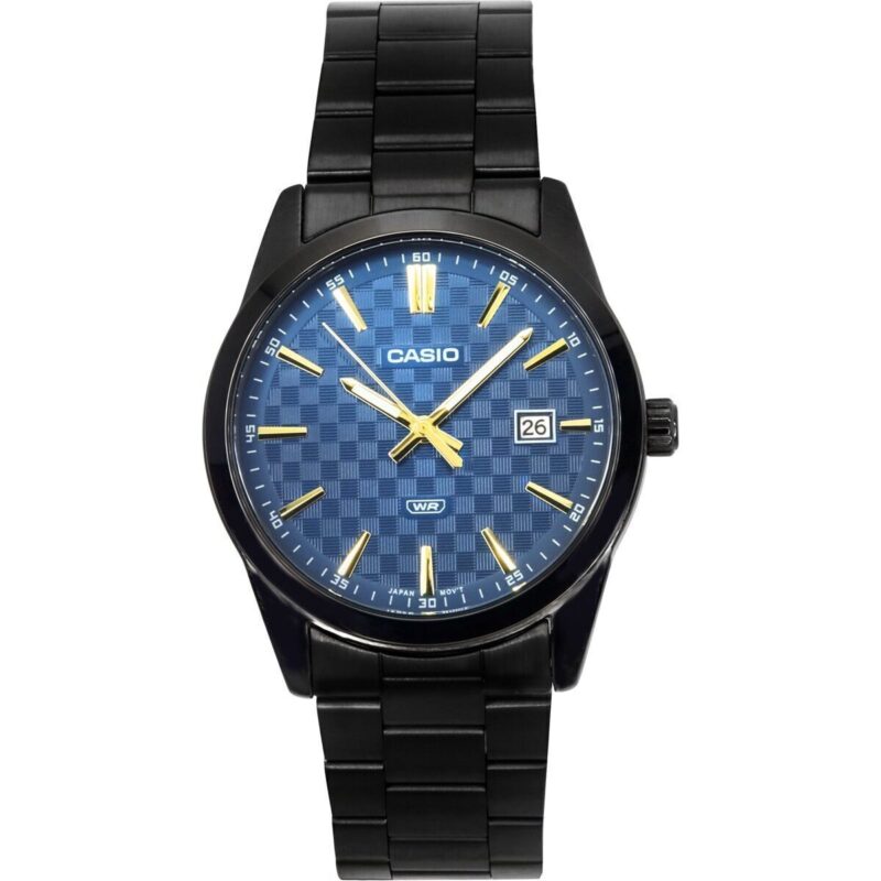 Casio Standard Analog Black Ion Plated Stainless Steel Blue Dial Quartz MTP-VD03B-2A Men's Watch Casio Standard Analog Black Ion Plated Stainless Steel Blue Dial Quartz MTP-VD03B-2A Men's Watch