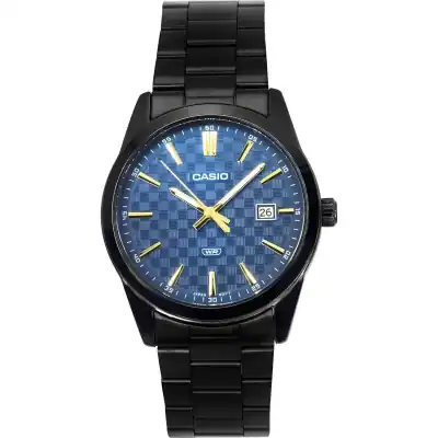 Casio Standard Analog Black Ion Plated Stainless Steel Blue Dial Quartz MTP-VD03B-2A Men's Watch