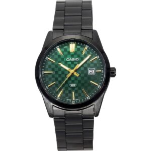 Casio Standard Analog Ion Plated Stainless Steel Green Dial Quartz MTP-VD03B-3A Men's Watch