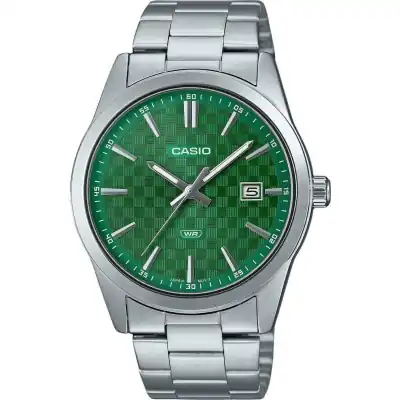 Casio Standard Analog Stainless Steel Green Dial Quartz MTP-VD03D-3A1 Men's Watch