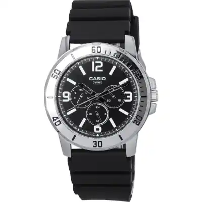 Casio Standard Analog Resin Strap Black Dial Quartz MTP-VD300-1B MTPVD300-1B Men's Watch
