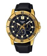 Casio Collection Diver Multifuction. Leather - Black (MTP-VD300GL-1EUDF) Men's Watch