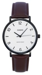 Casio Standard Analog Leather Strap White Dial Quartz MTP-VT03BL-7B Men's Watch