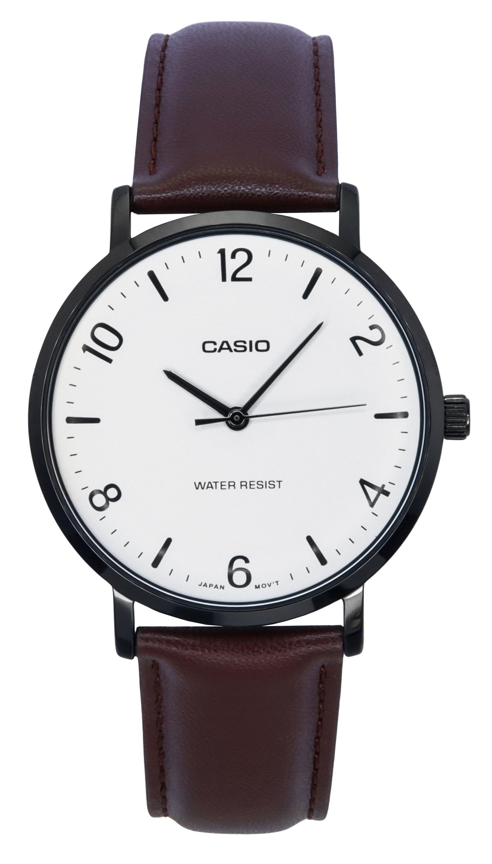 Casio Standard Analog Leather Strap White Dial Quartz MTP-VT03BL-7B Men's Watch