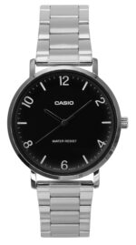Casio Standard Analog Stainless Steel Black Dial Quartz MTP-VT03D-1B Men's Watch
