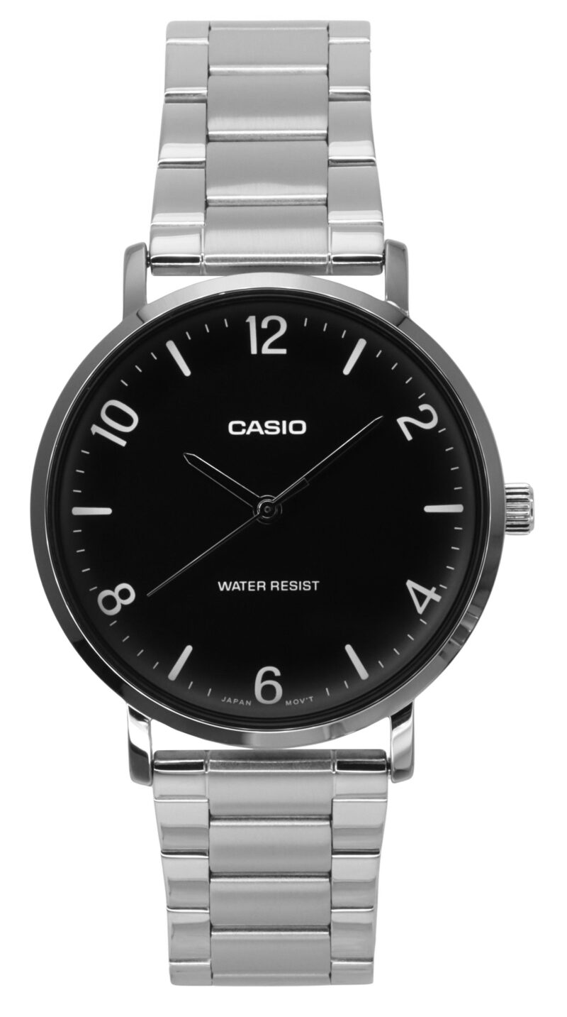 Casio Standard Analog Stainless Steel Black Dial Quartz MTP-VT03D-1B Men's Watch Casio Standard Analog Stainless Steel Black Dial Quartz MTP-VT03D-1B Men's Watch