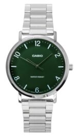 Casio Standard Analog Stainless Steel Green Dial Quartz MTP-VT03D-3B Men's Watch