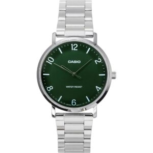 Casio Standard Analog Stainless Steel Green Dial Quartz MTP-VT03D-3B Men's Watch