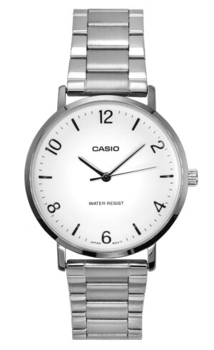 Casio Standard Analog Stainless Steel White Dial Quartz MTP-VT03D-7B Men's Watch