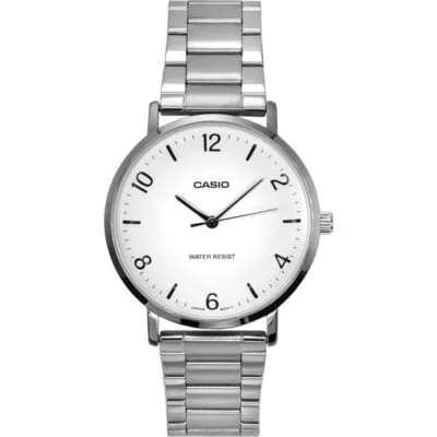 Casio Standard Analog Stainless Steel White Dial Quartz MTP-VT03D-7B Men's Watch