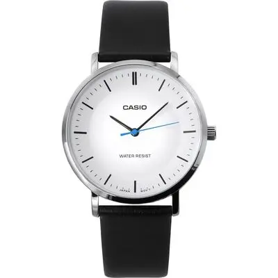 Casio Standard Analog Leather Strap White Dial Quartz MTP-VT04L-7E Men's Watch