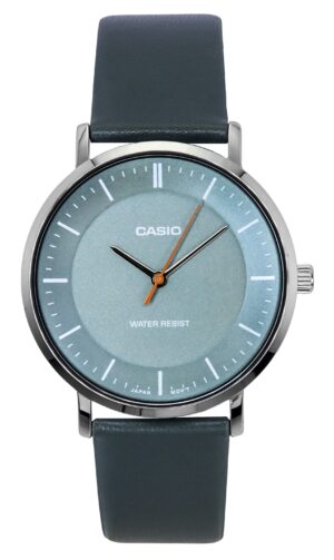 Casio Standard Analog Leather Strap Grey Dial Quartz MTP-VT04L-8E Men's Watch