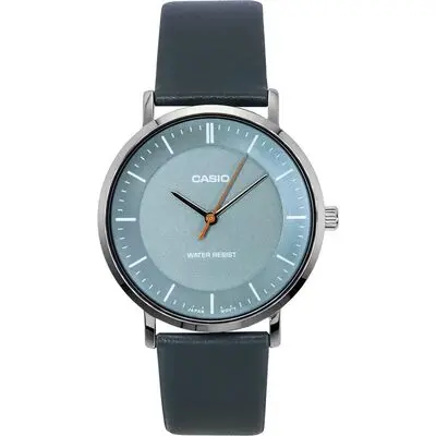 Casio Standard Analog Leather Strap Grey Dial Quartz MTP-VT04L-8E Men's Watch