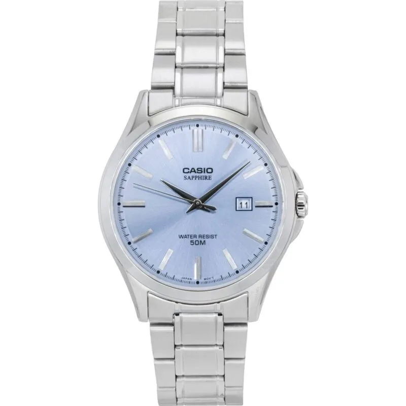 Casio Standard Analog Stainless Steel Light Blue Dial Quartz MTS-115D-2A2V Men's Watch