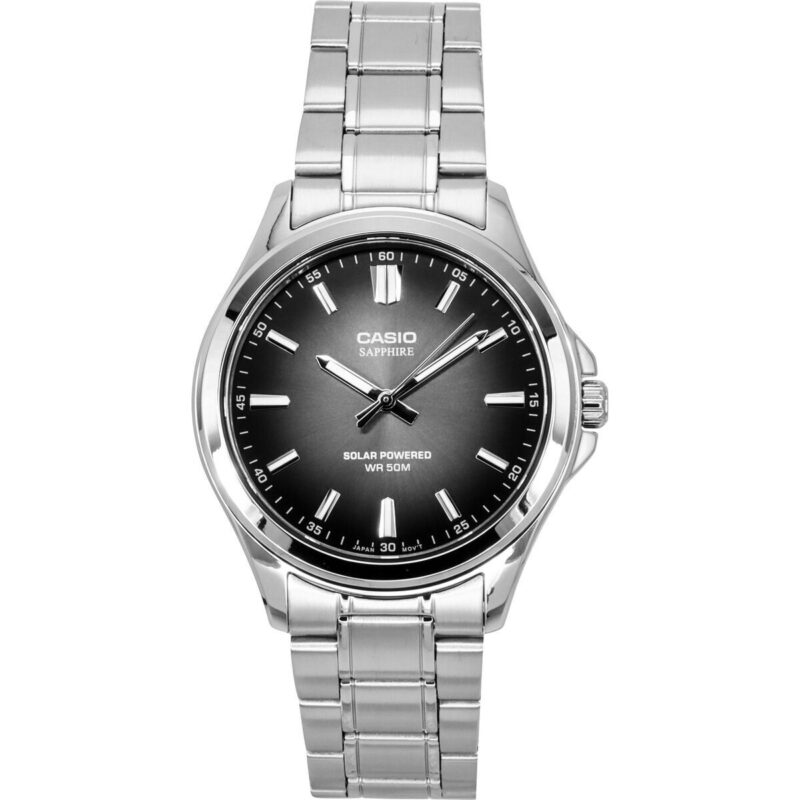 Casio Standard Analog Stainless Steel Black Dial Solar MTS-RS100D-1AV Men's Watch