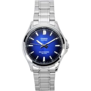 Casio Standard Analog Stainless Steel Blue Dial Solar MTS-RS100D-2AV Men's Watch