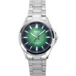 Casio Standard Analog Stainless Steel Green Dial Solar MTS-RS100D-3AV Men's Watch