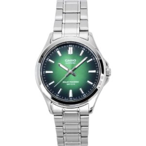Casio Standard Analog Stainless Steel Green Dial Solar MTS-RS100D-3AV Men's Watch
