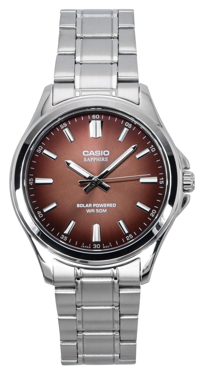 Casio Standard Analog Stainless Steel Brown Dial Solar MTS-RS100D-5A Men's Watch Casio Standard Analog Stainless Steel Brown Dial Solar MTS-RS100D-5A Men's Watch