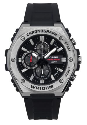 Casio Standard Analog Chronograph Resin Strap Black Dial Quartz MWA-300H-1AV 100M Men's Watch