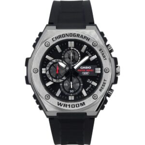 Casio Standard Analog Chronograph Resin Strap Black Dial Quartz MWA-300H-1AV 100M Men's Watch