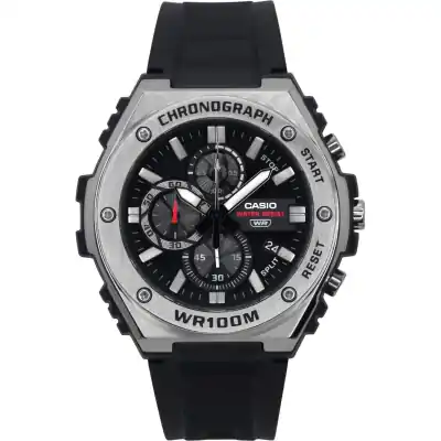 Casio Standard Analog Chronograph Resin Strap Black Dial Quartz MWA-300H-1AV 100M Men's Watch