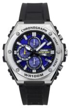 Casio Standard Analog Chronograph Resin Strap Blue Dial Quartz MWA-300H-2AV 100M Men's Watch