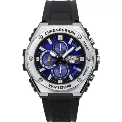 Casio Standard Analog Chronograph Resin Strap Blue Dial Quartz MWA-300H-2AV 100M Men's Watch