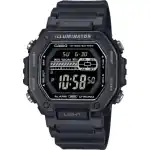 Casio Standard Digital Black Resin Strap Blue Dial Quartz MWD-110HB-1BV 100M Men's Watch