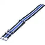 Ratio NATO19 Black and Blue Nylon 22mm Watch Strap