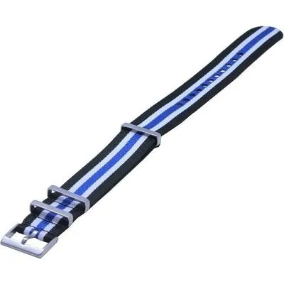 Ratio NATO19 Black and Blue Nylon 22mm Watch Strap